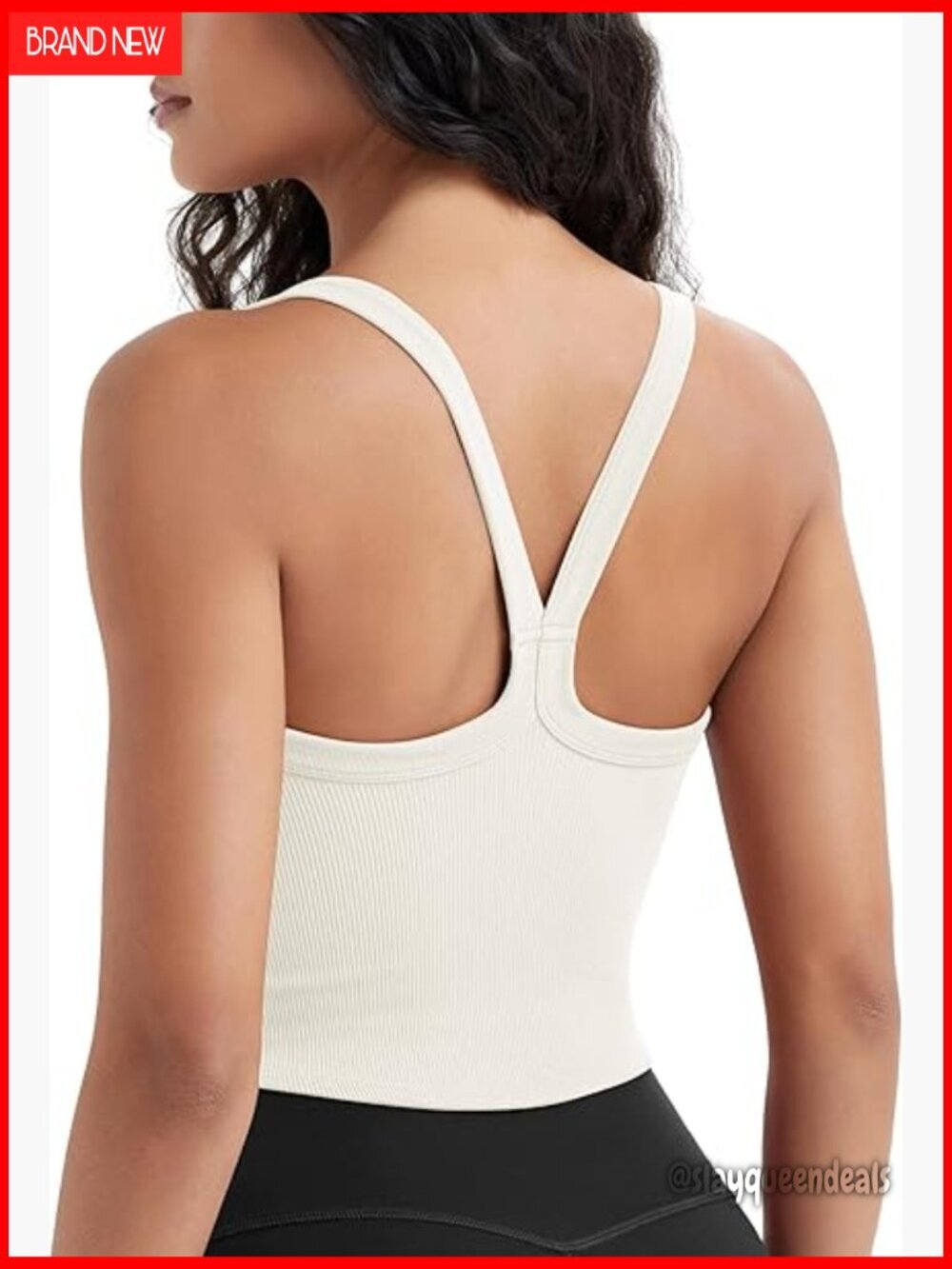 Seamless Crop Tank Top Slim Fit Racerback Scoop Neck Lightweight